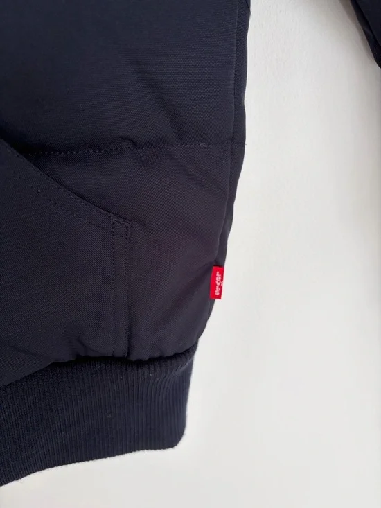 Levi’s Hooded Quilted Puffer Jacket – Navy – Bomber Style – Size S - NWT - Picture 5 of 15
